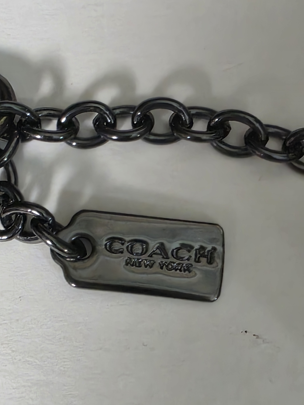 Coach Multi-Row Chain Necklace with Pink & Yellow Accents - Picture 3 of 4